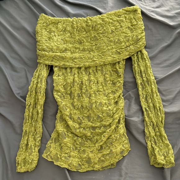 Zara Tops - Zara Green Off the Shoulder Top